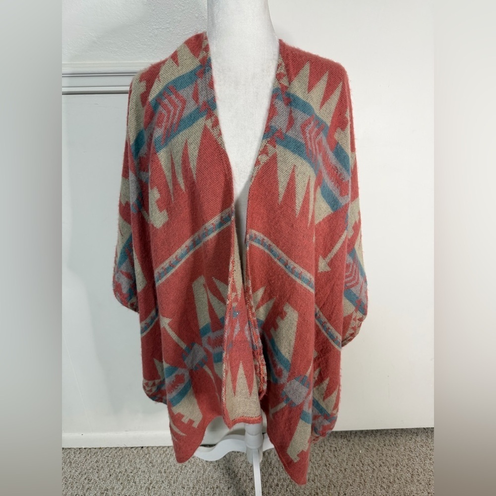Forever 21 Multicolor Geometric Knit Poncho